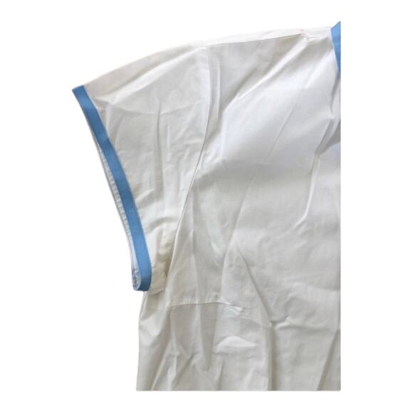 C.J Laing button down white short sleeved blouse / shirt with blue trim size 4 - Picture 6 of 12